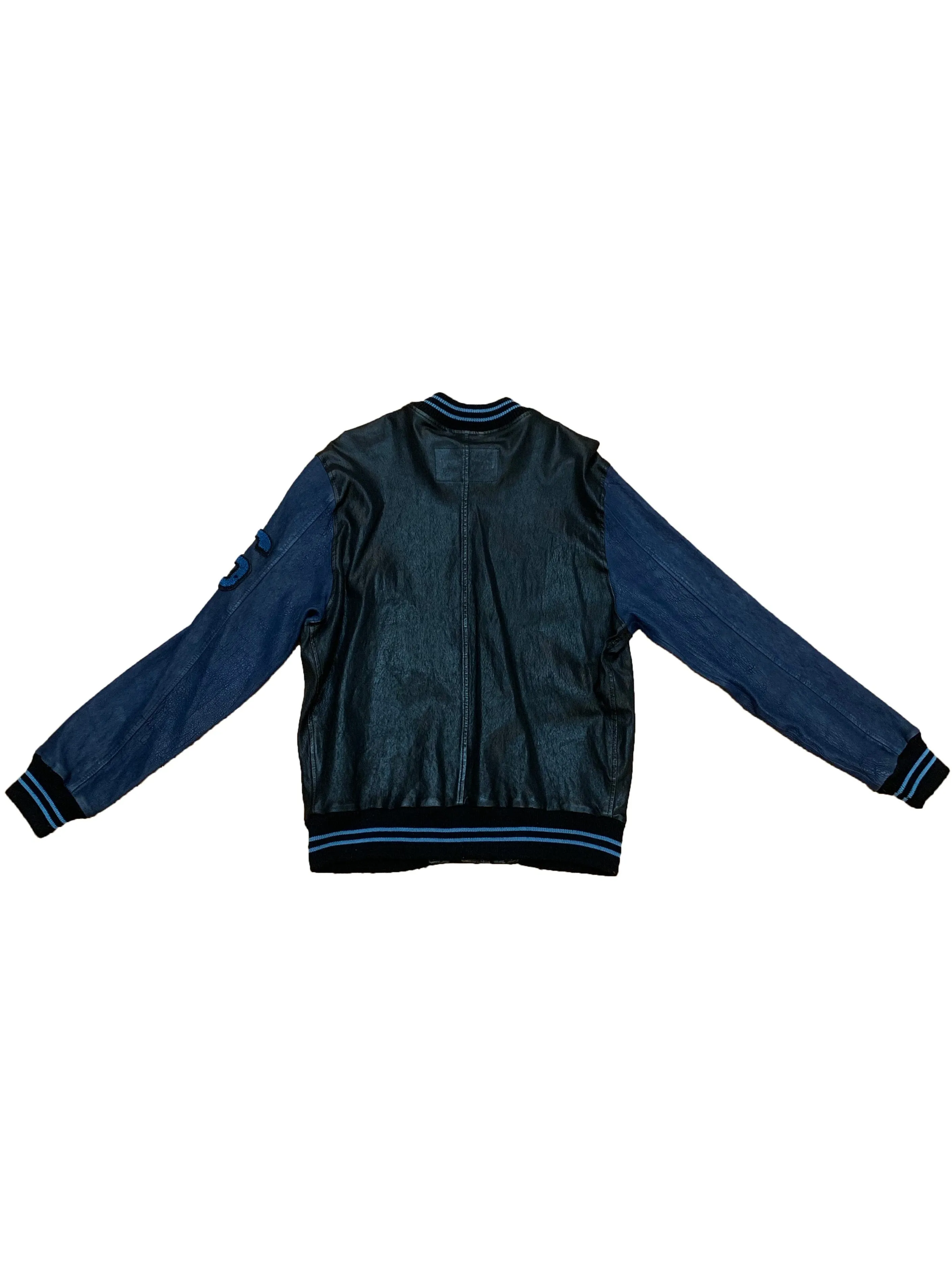 Stretch Leather Varsity Jacket