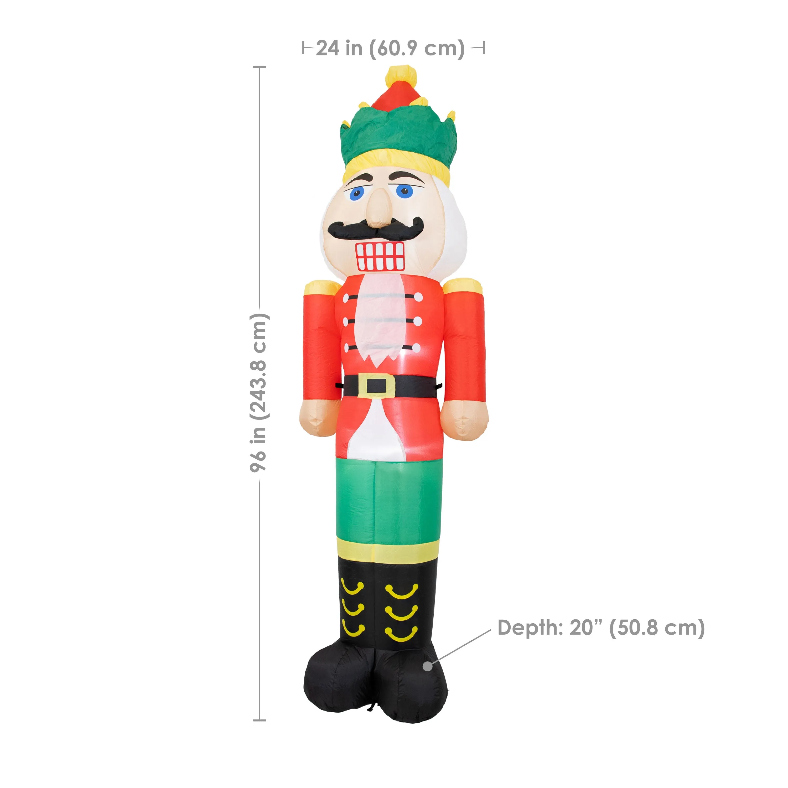 Sunnydaze 8' Nathaniel the Nutcracker Inflatable Christmas Decoration