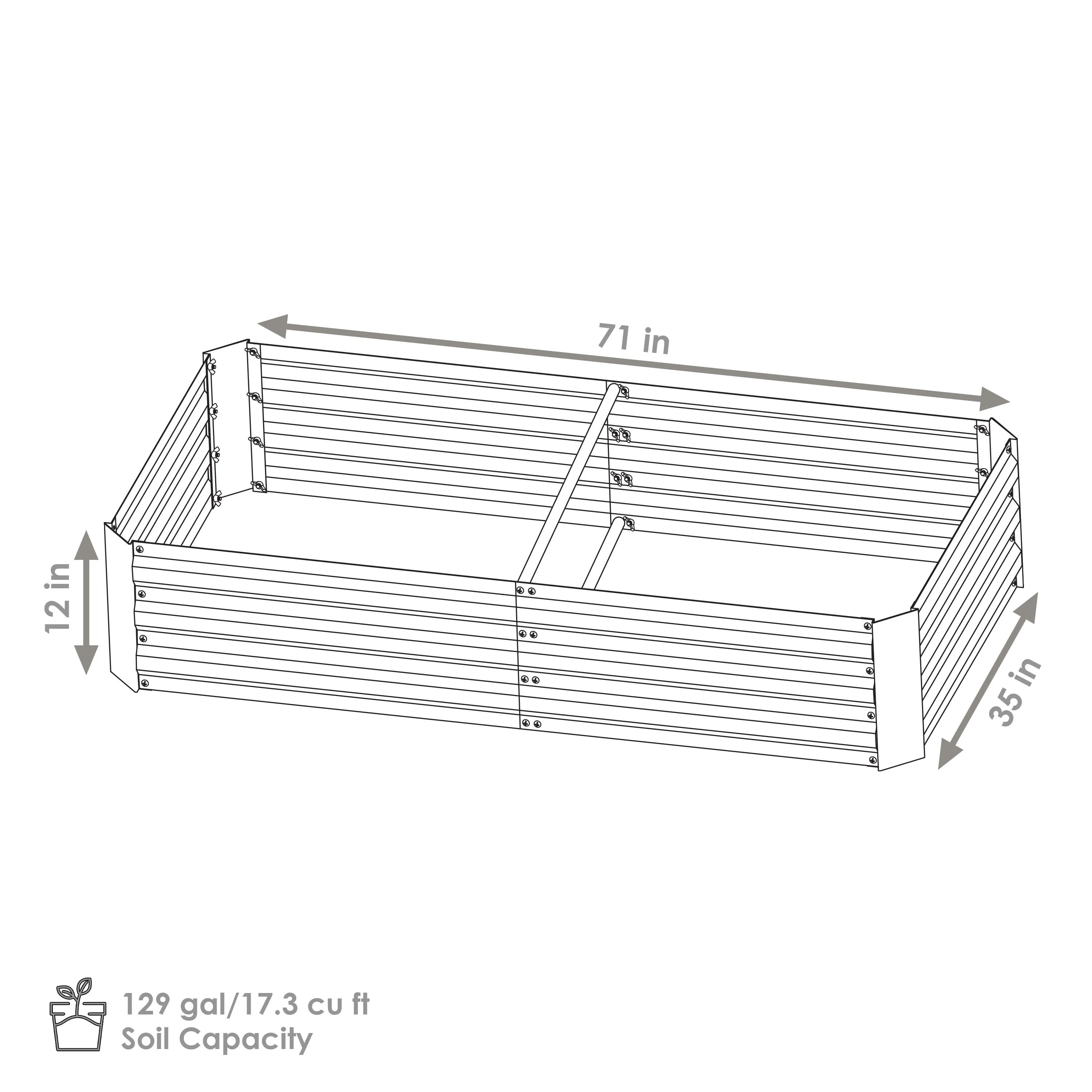 Sunnydaze Galvanized Steel Rectangle Raised Garden Bed