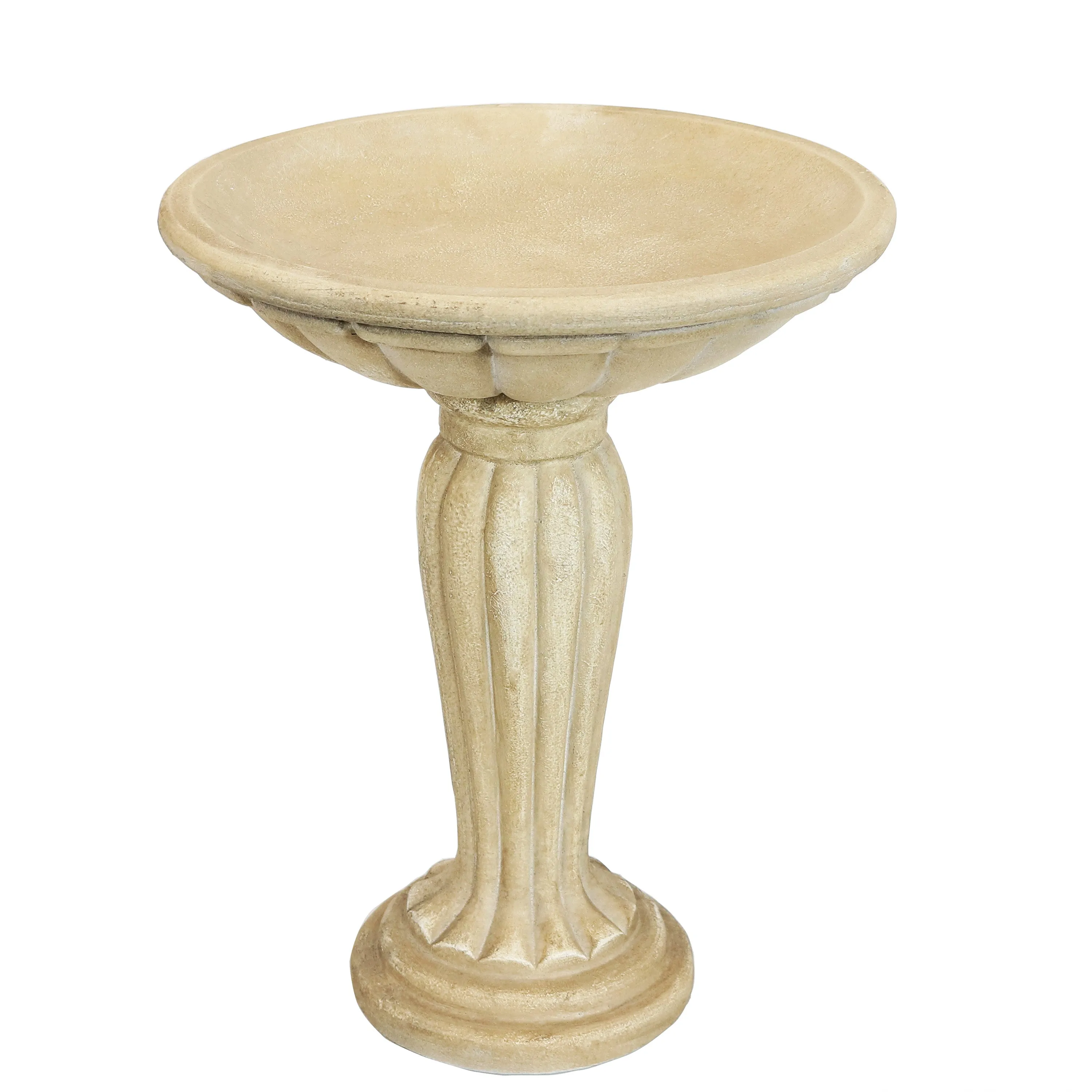 Sunnydaze Grecian Garden Reinforced Concrete Bird Bath - 16"