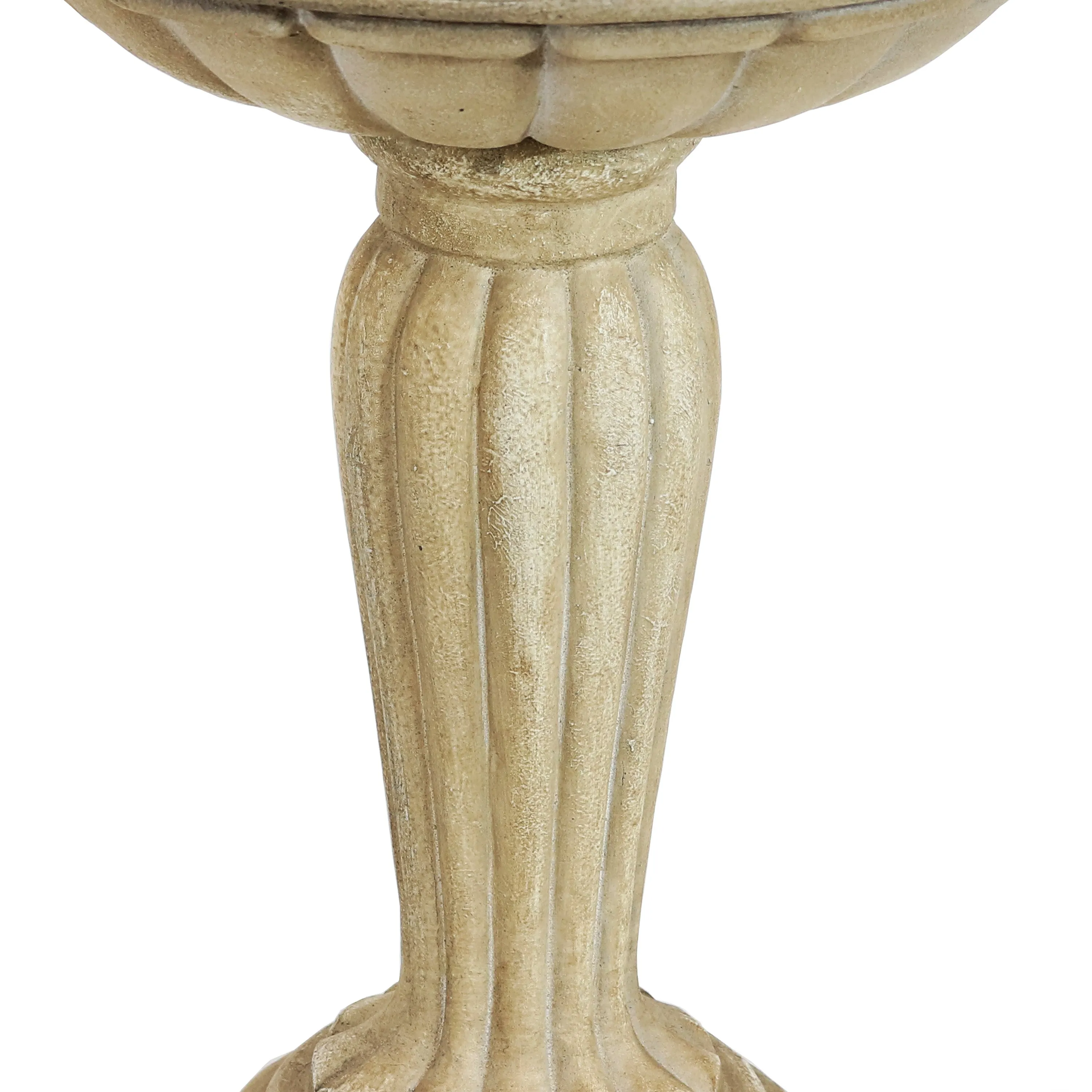 Sunnydaze Grecian Garden Reinforced Concrete Bird Bath - 16"