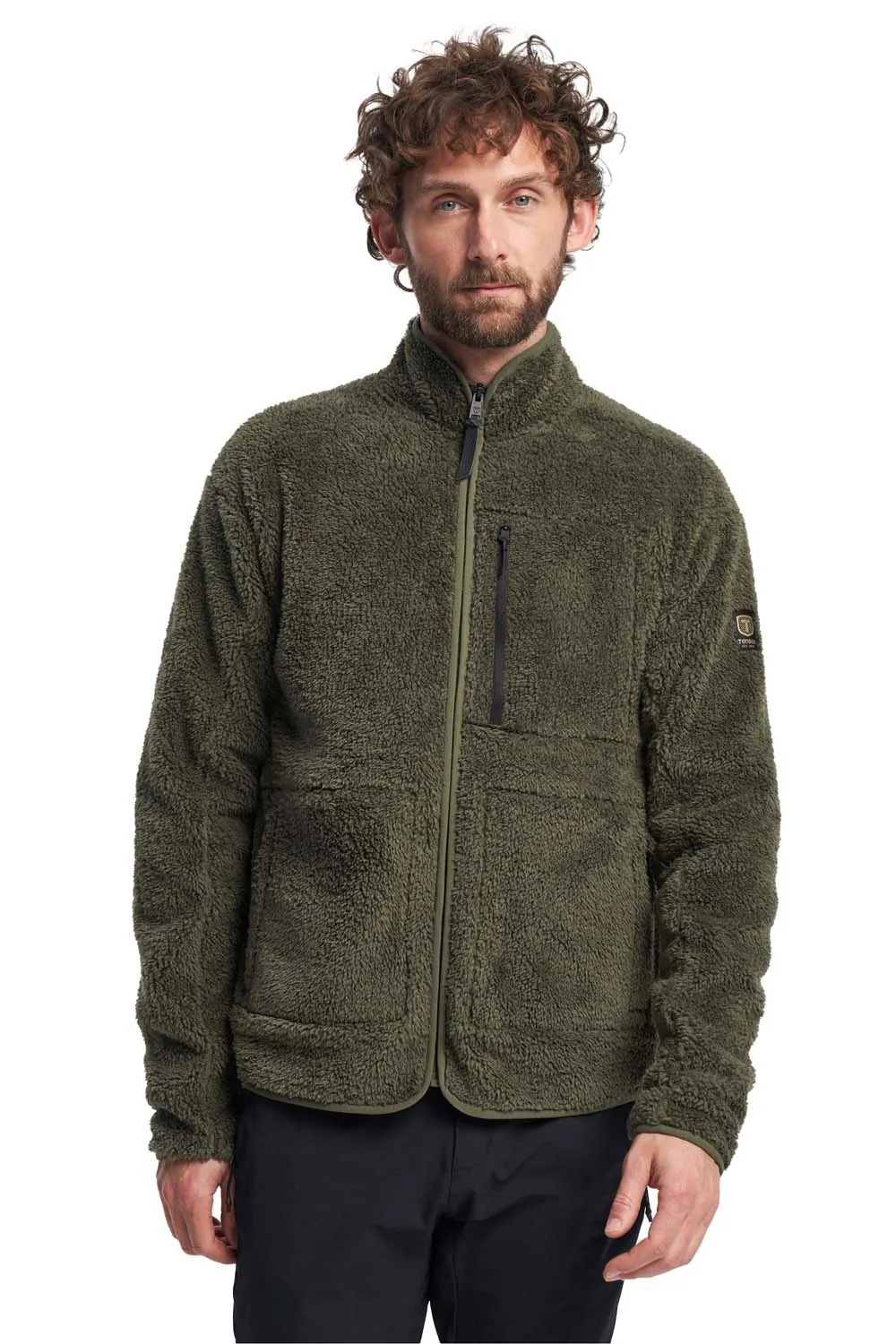 Tenson Men&#x27;s Thermal Pile Zip Jacket Dark Khaki | Buy Tenson Men&#x27;s Thermal Pile Zip Jacket Dark Khaki here | Outnorth