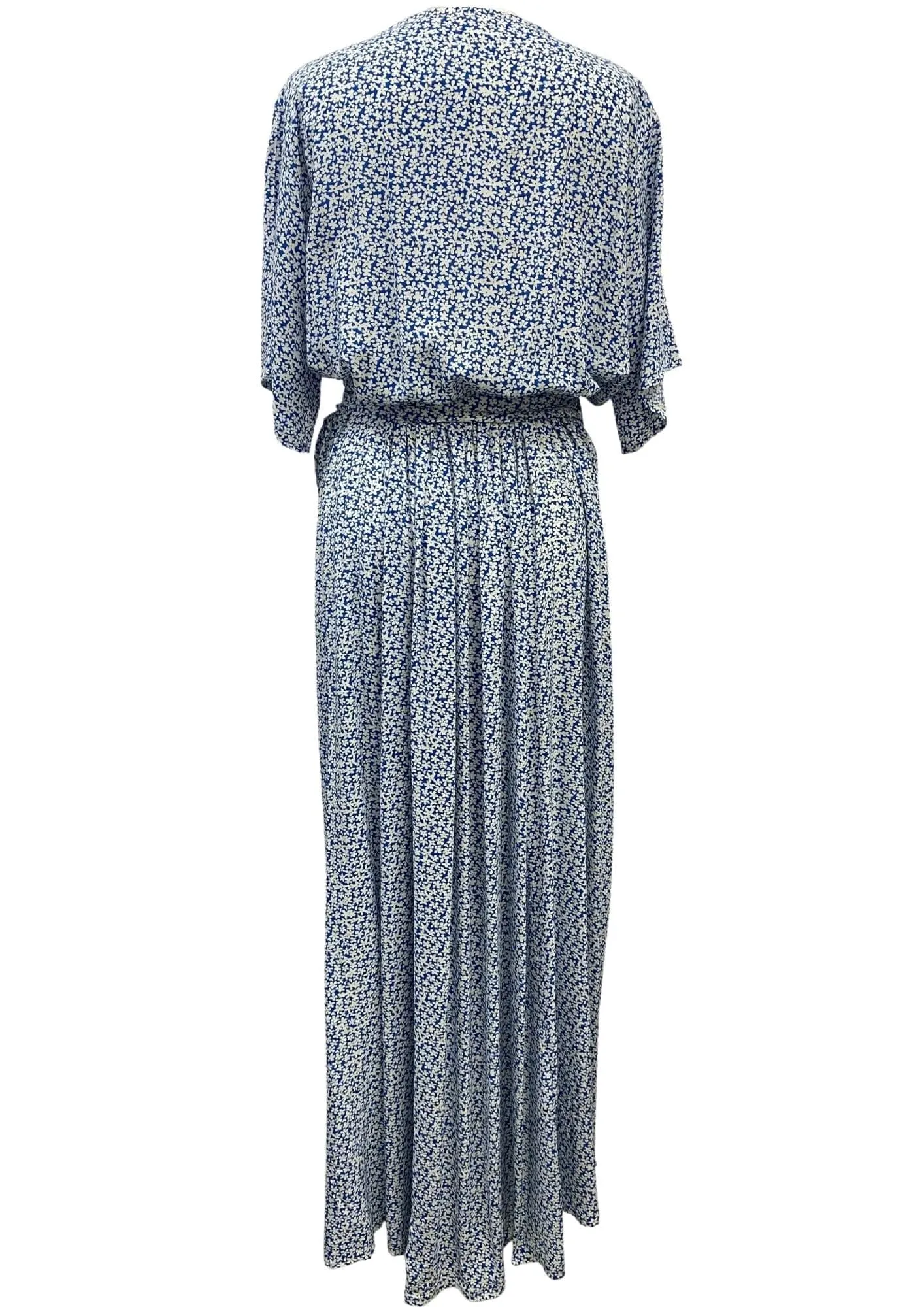 The Maxi Wrap Dress - Cobalt Bouquet