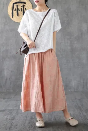 The new summer a-line MIDI skirt loose nade in linen for women 190160