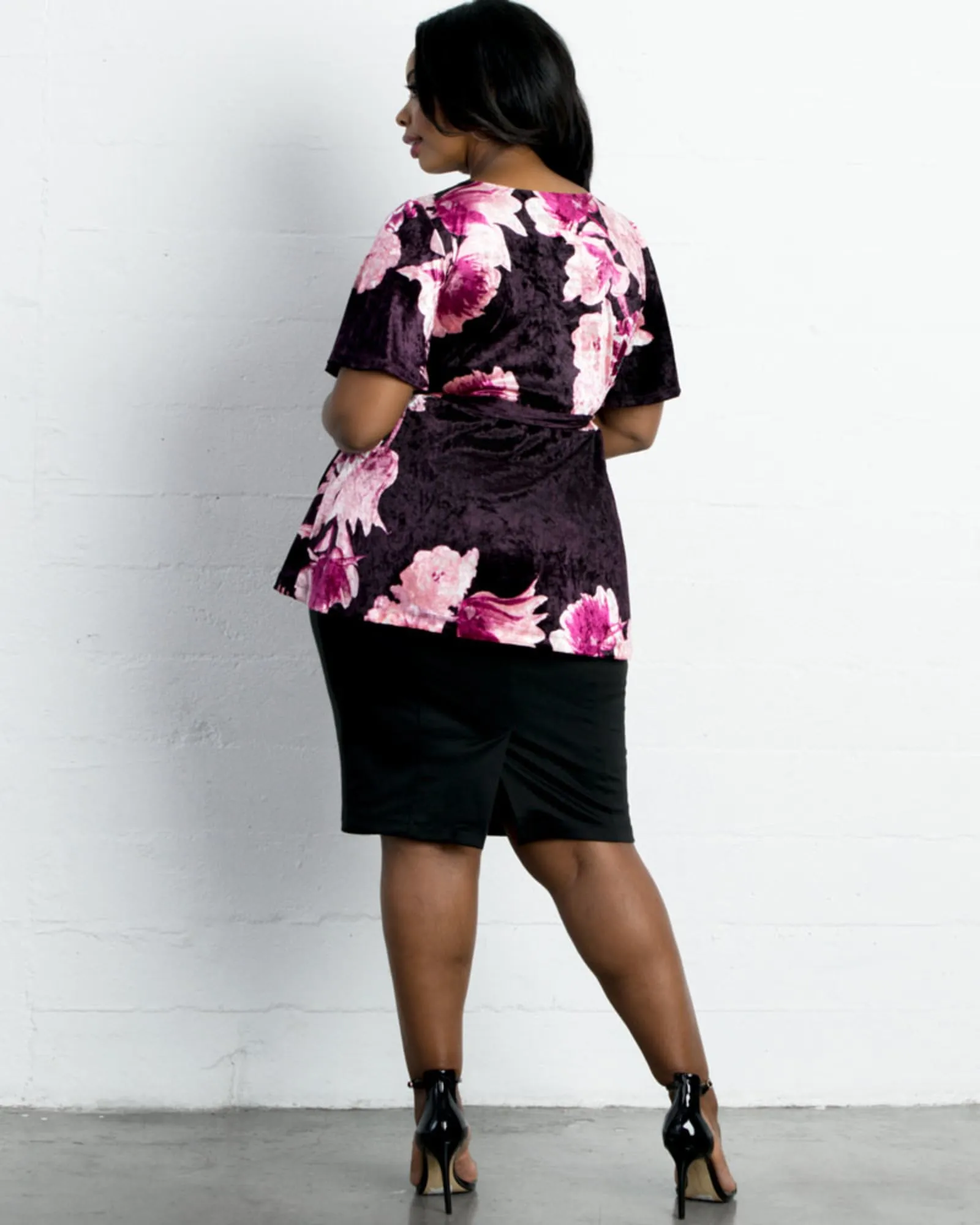 Velvet Vixen Wrap Top | PLUM FLORAL