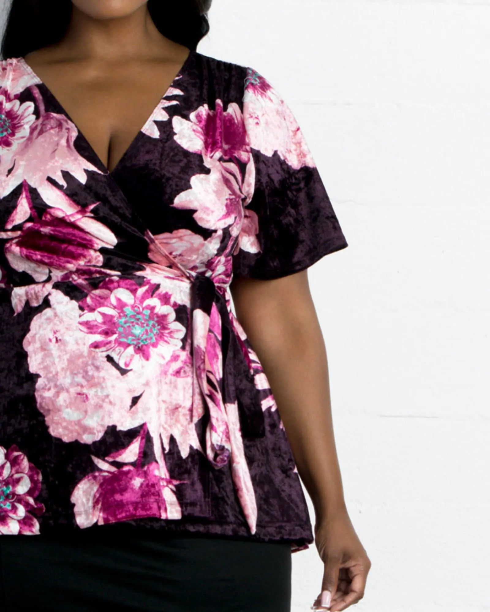 Velvet Vixen Wrap Top | PLUM FLORAL