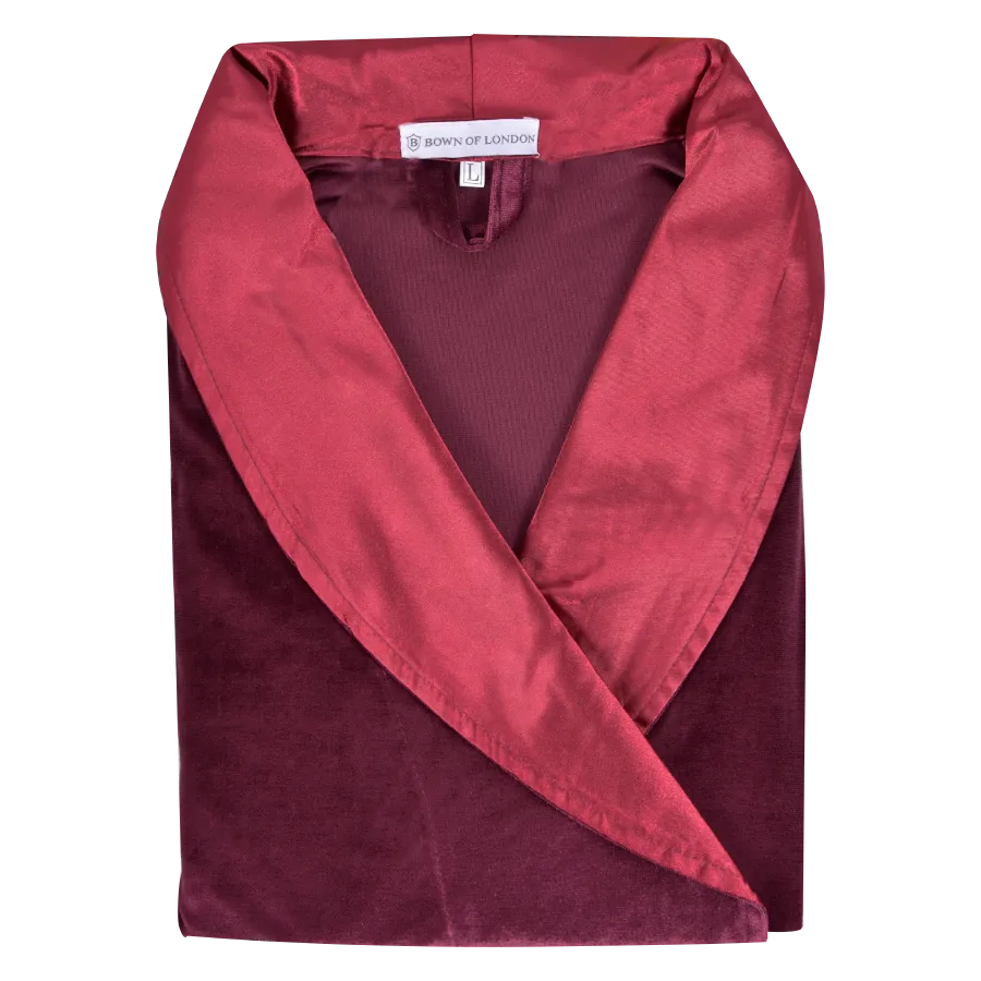 Venus Ladies Velvet Robe in Burgundy