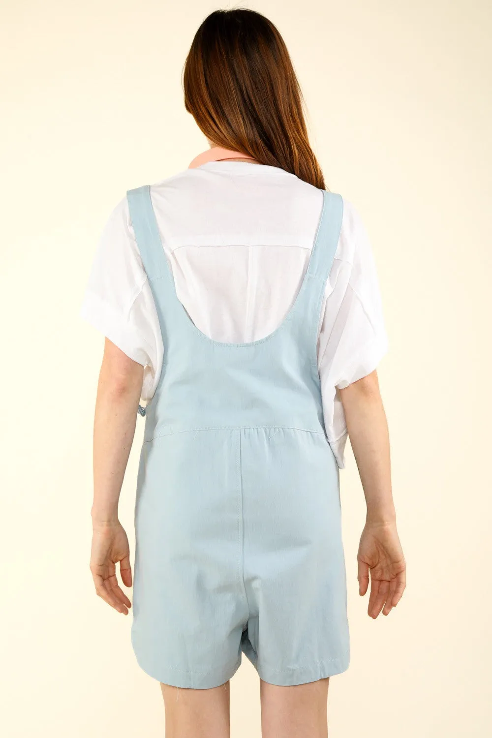 VERY J Adjustable Waist Suspender Overalls with Pockets