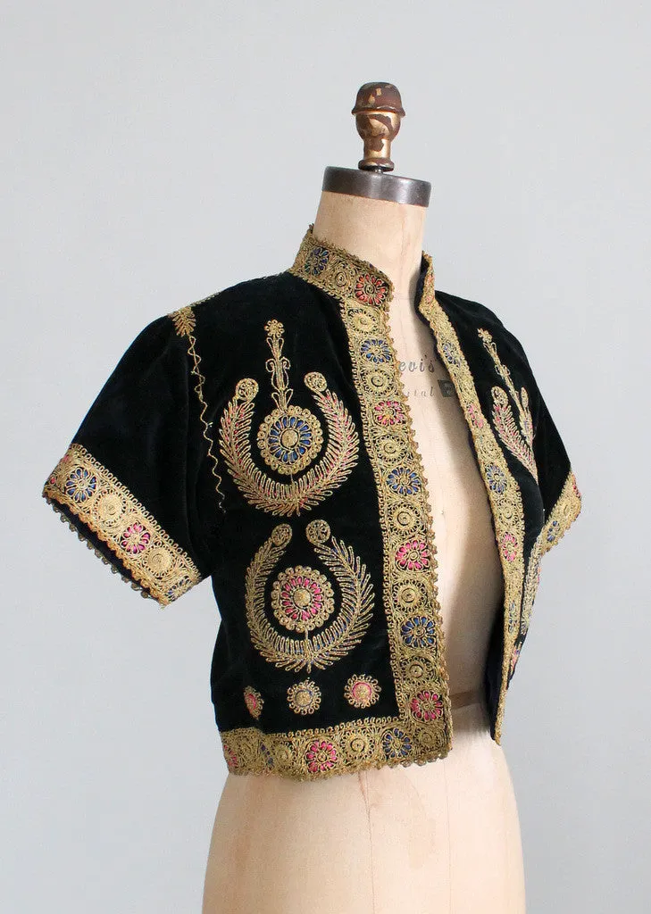 Vintage 1940s Embroidered Velvet Bethlehem Jacket