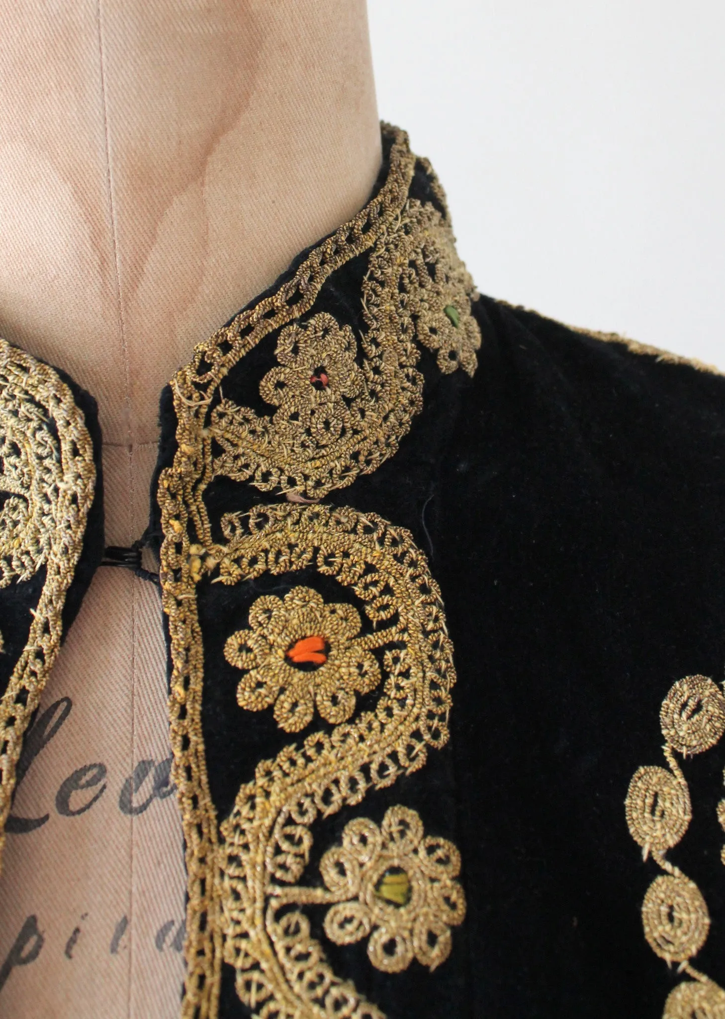 Vintage 1940s Embroidered Velvet Palestinian Jacket