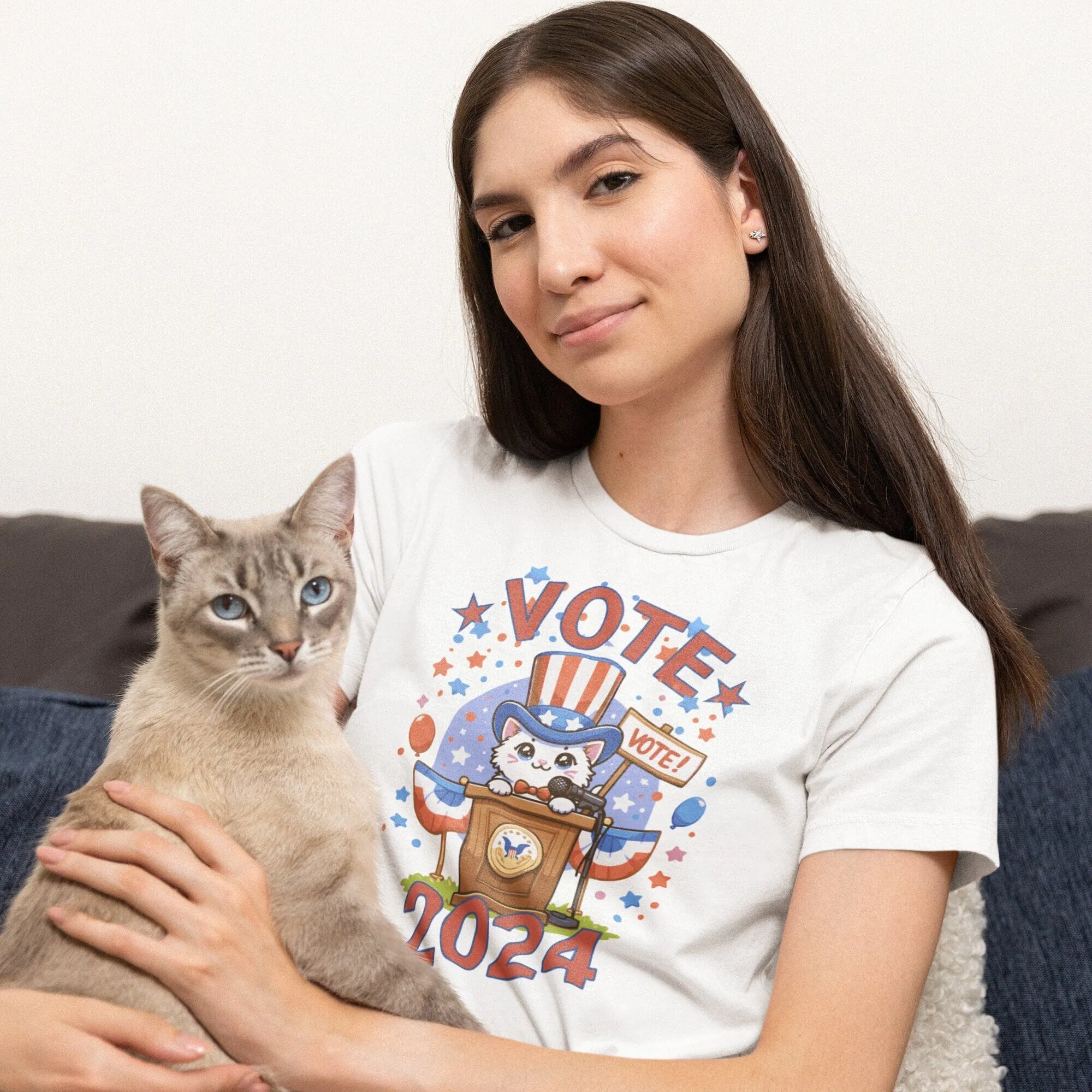 Vote Cat For President, 2024 Election Shirt, Funny Election Shirt, Political Shirt, Cat Lover Shirt, Cat Gift< Cat Lady