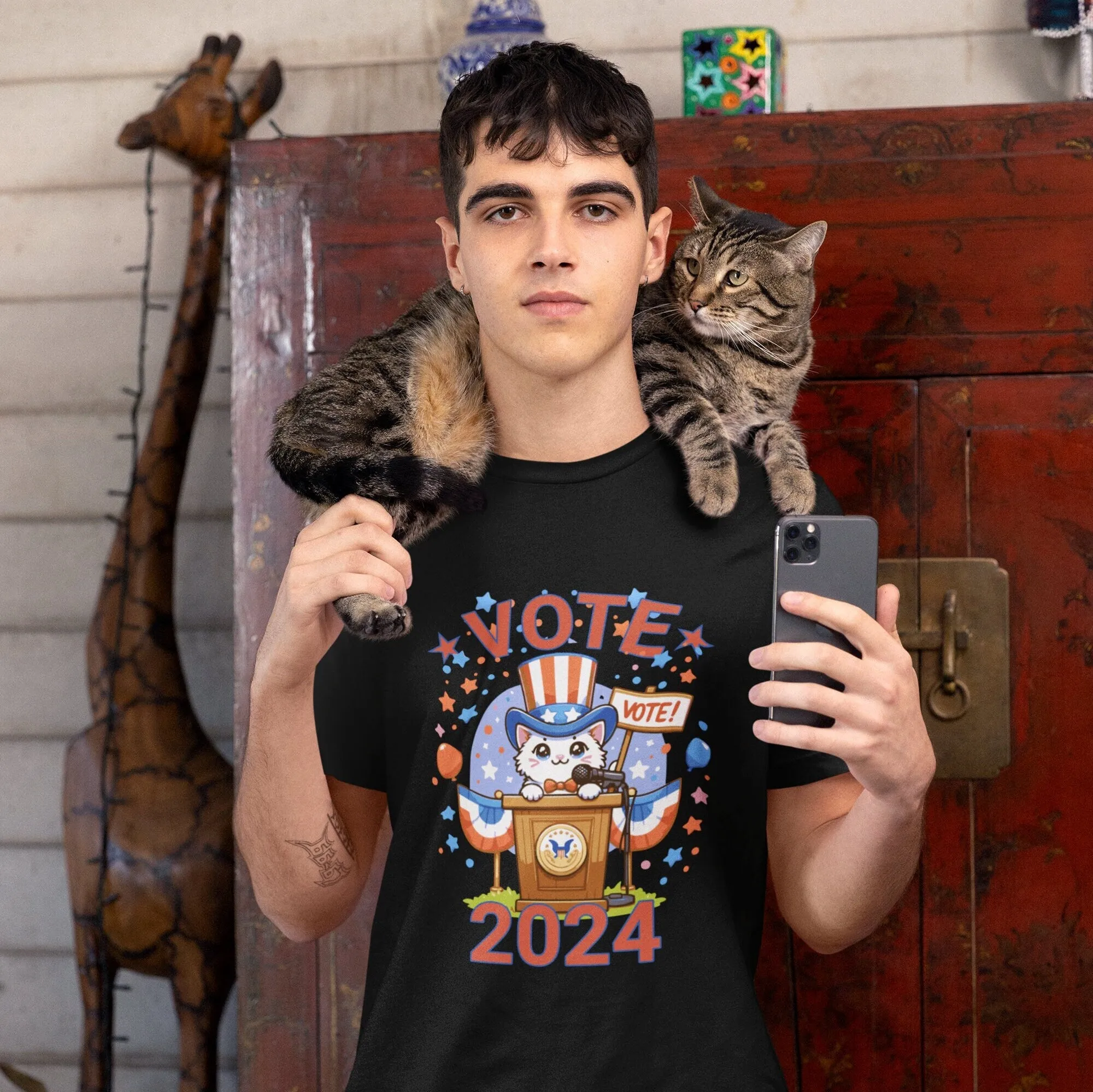 Vote Cat For President, 2024 Election Shirt, Funny Election Shirt, Political Shirt, Cat Lover Shirt, Cat Gift< Cat Lady