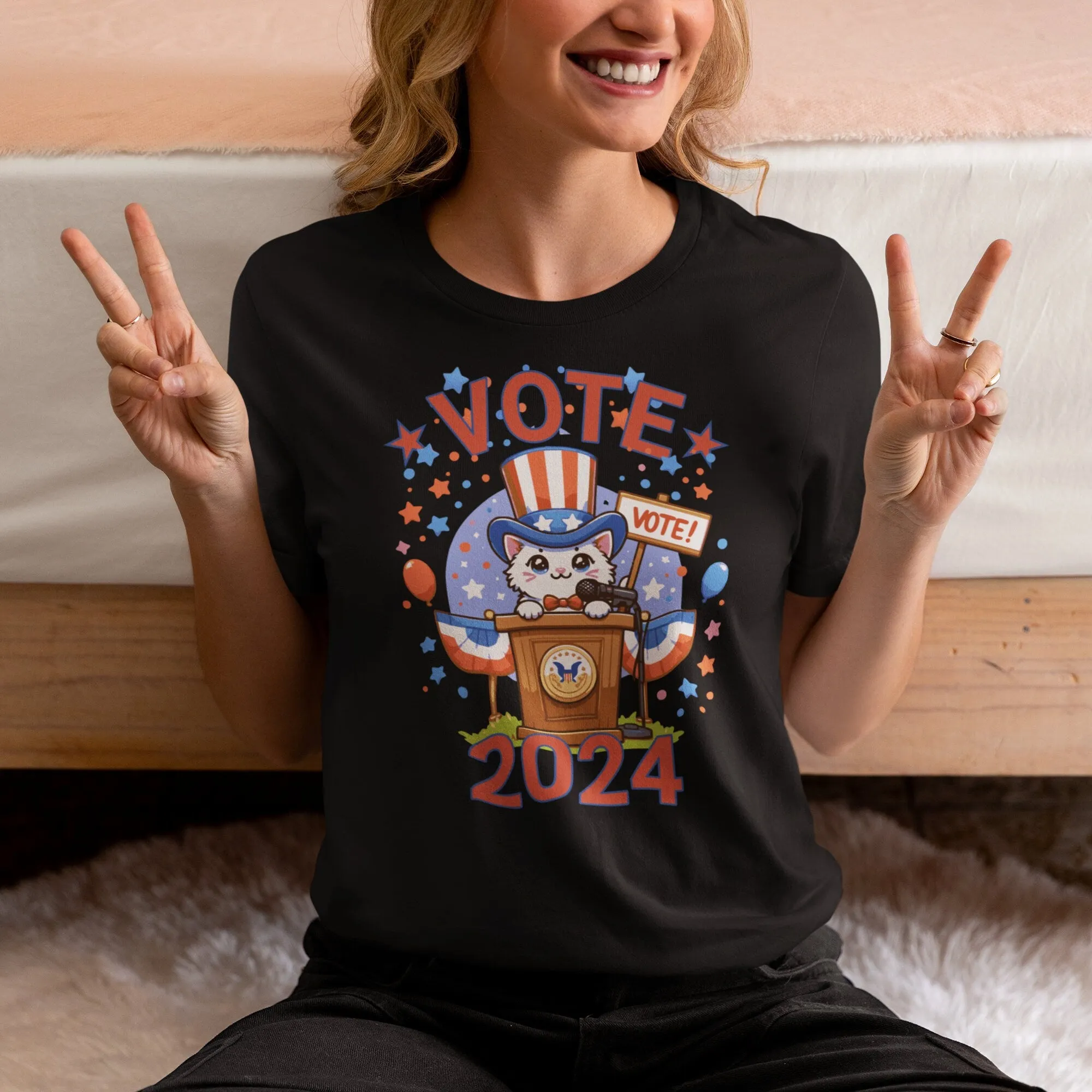 Vote Cat For President, 2024 Election Shirt, Funny Election Shirt, Political Shirt, Cat Lover Shirt, Cat Gift< Cat Lady