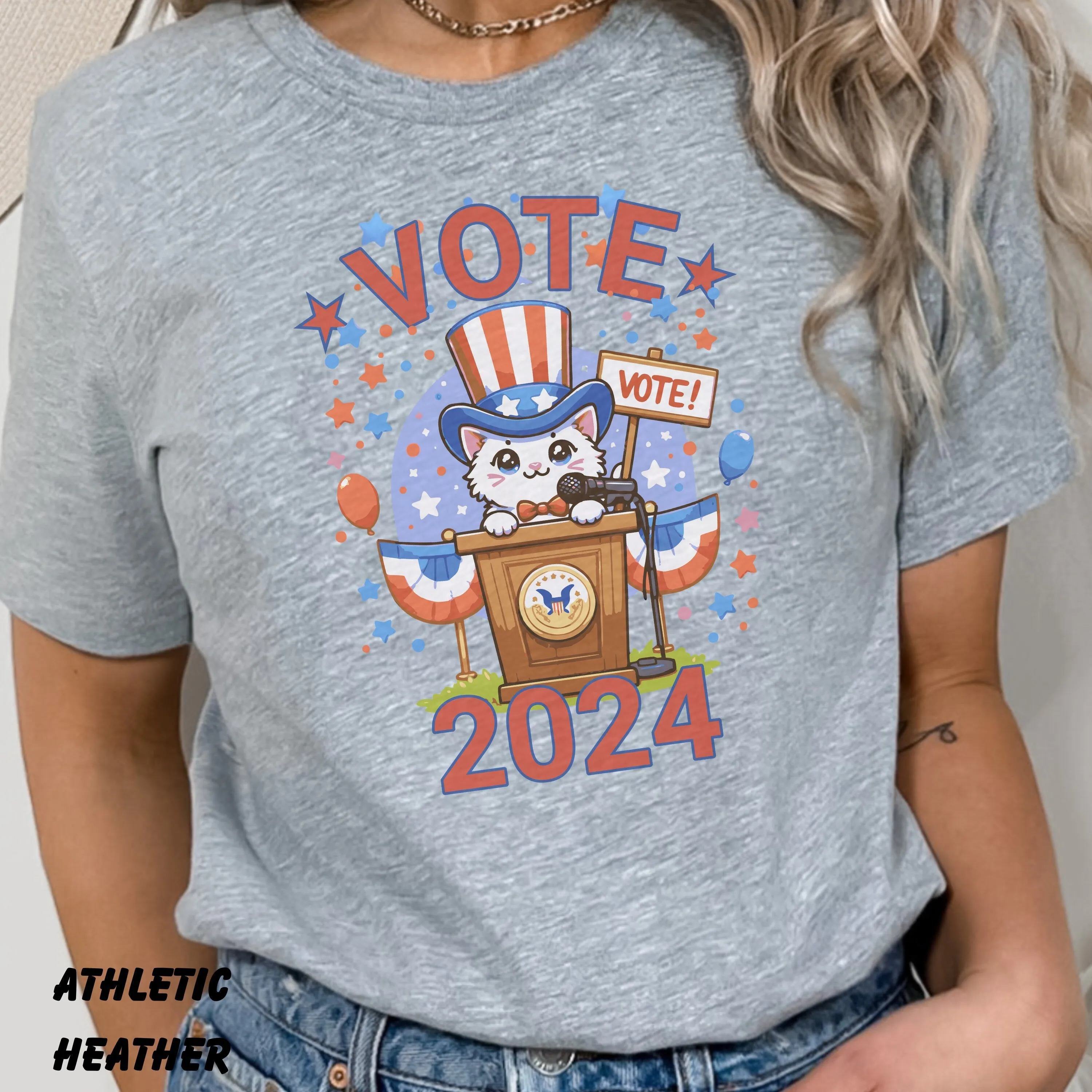 Vote Cat For President, 2024 Election Shirt, Funny Election Shirt, Political Shirt, Cat Lover Shirt, Cat Gift< Cat Lady