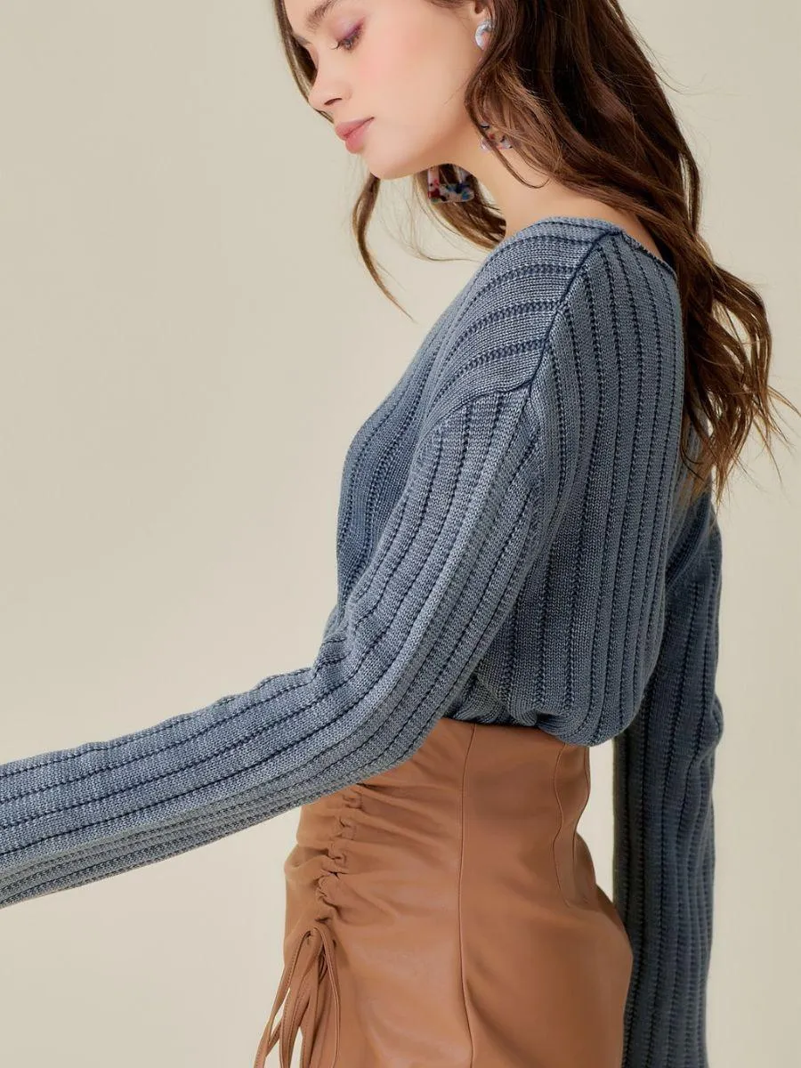 Washed Just Right Cropped Knit Top