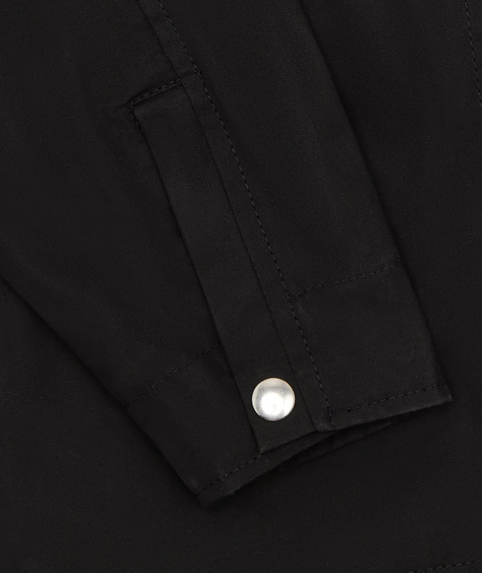 Waxed Cotton Worker Jacket - Black