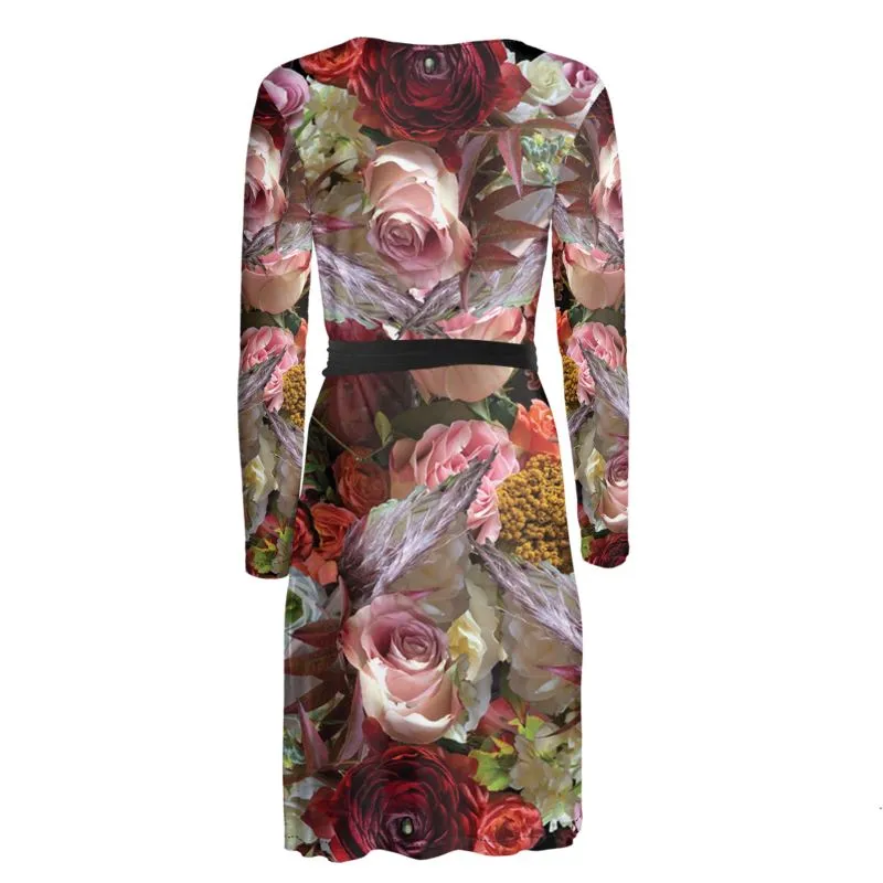 Wedding Flowers Wrap Dress