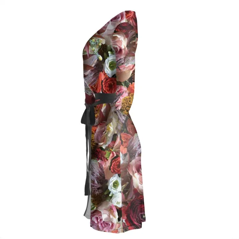 Wedding Flowers Wrap Dress