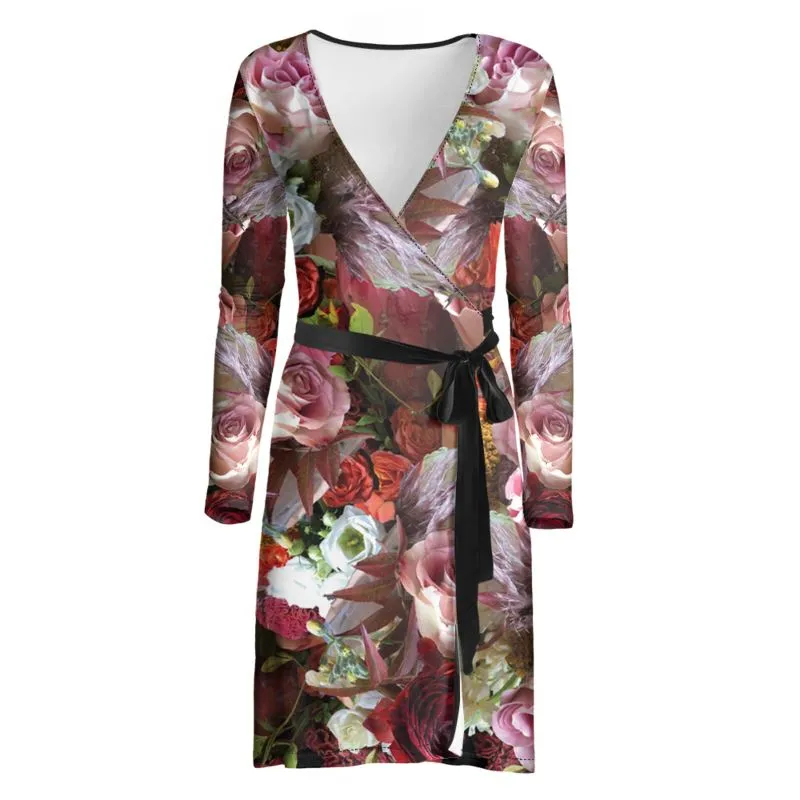 Wedding Flowers Wrap Dress