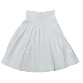 Wide Pleate Forever Skirt 27" White