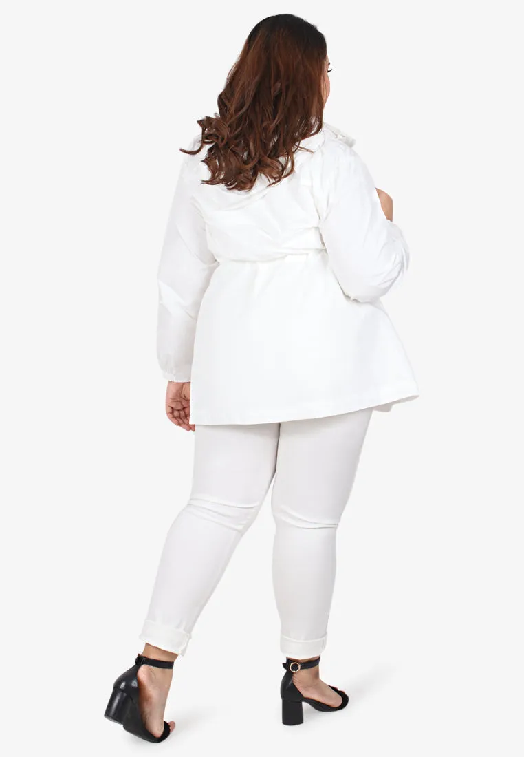 Windsor Plus Size Travel Windbreaker - White