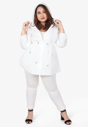 Windsor Plus Size Travel Windbreaker - White