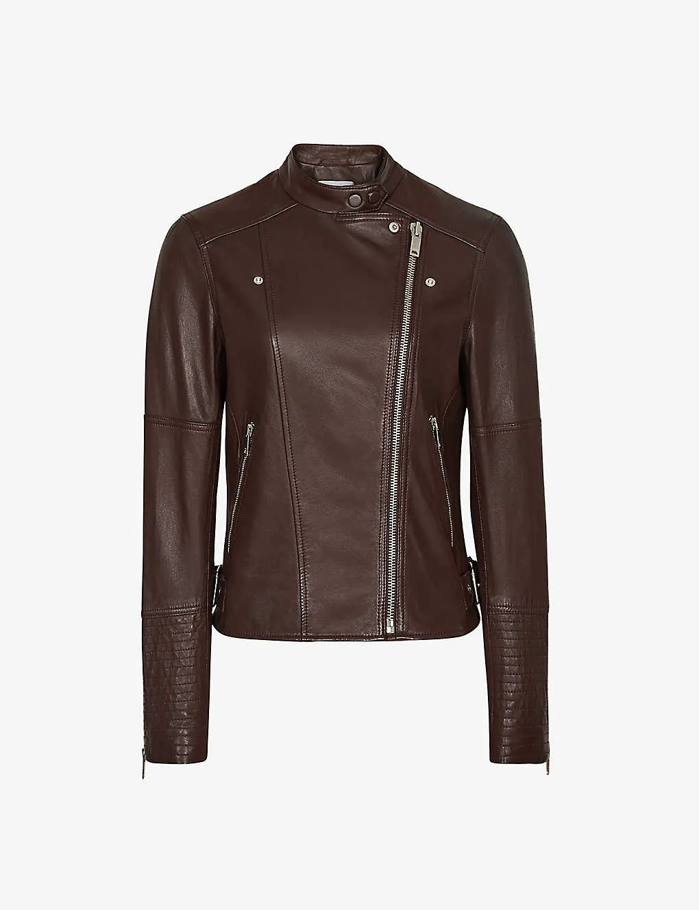 Women’s Chocolate Brown Leather Biker Jacket