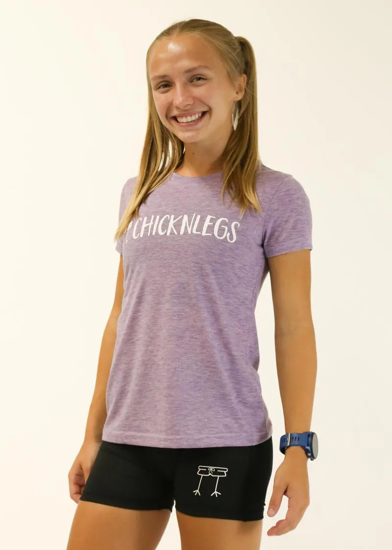 Women's Heather Purple Logo Tee