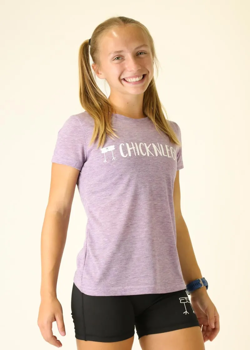 Women's Heather Purple Logo Tee