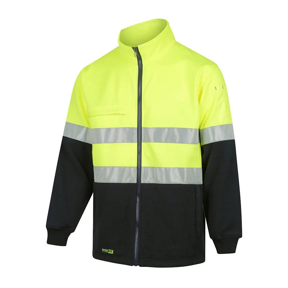 WORKIT HI-VIS 2-TONE FULL ZIP FLEECE JUMPER C/W REFLECTIVE TAPE 3007T