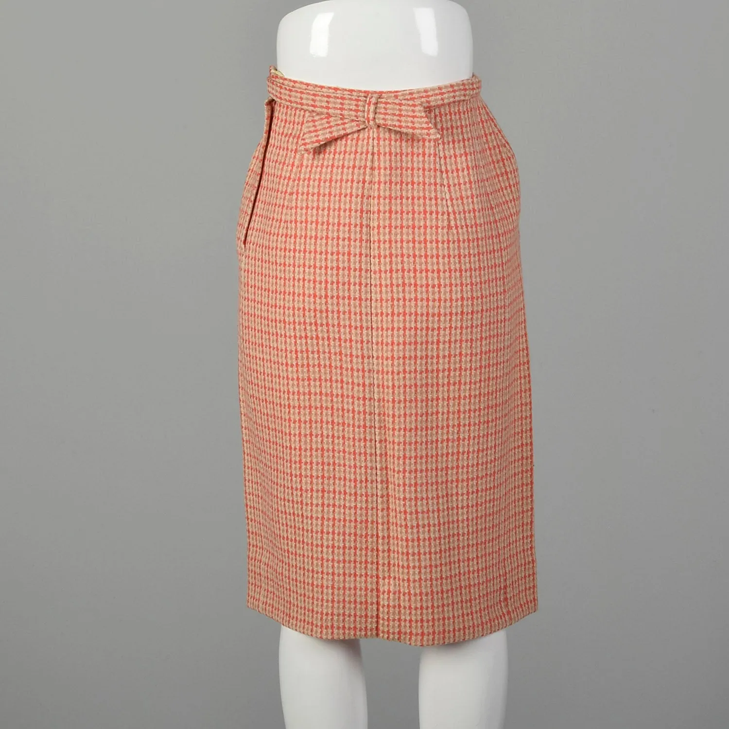 XS 1950s Pink Tweed Pencil Skirt