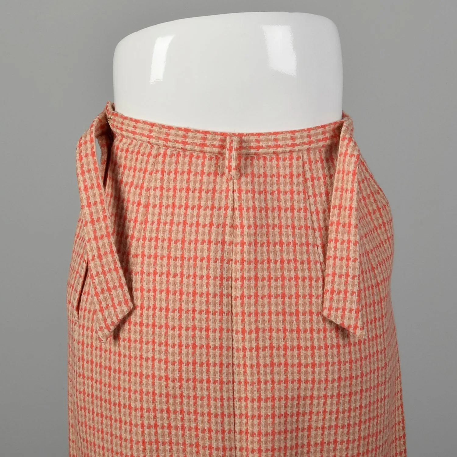 XS 1950s Pink Tweed Pencil Skirt